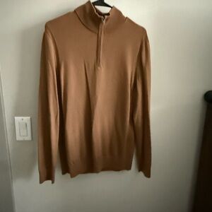 Express Men's Tan Zip-Up Sweater